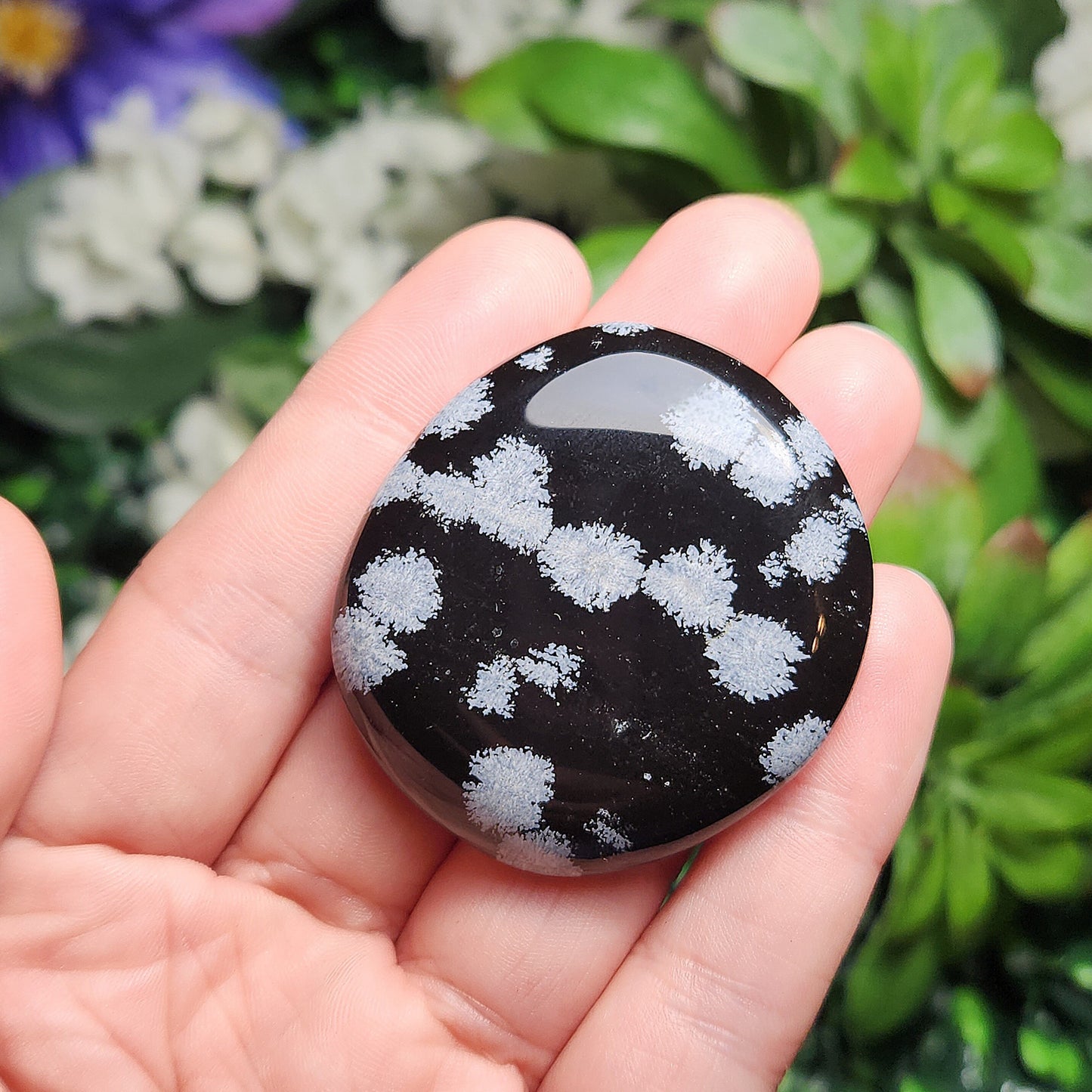 Snowflake Obsidian Palm Stone