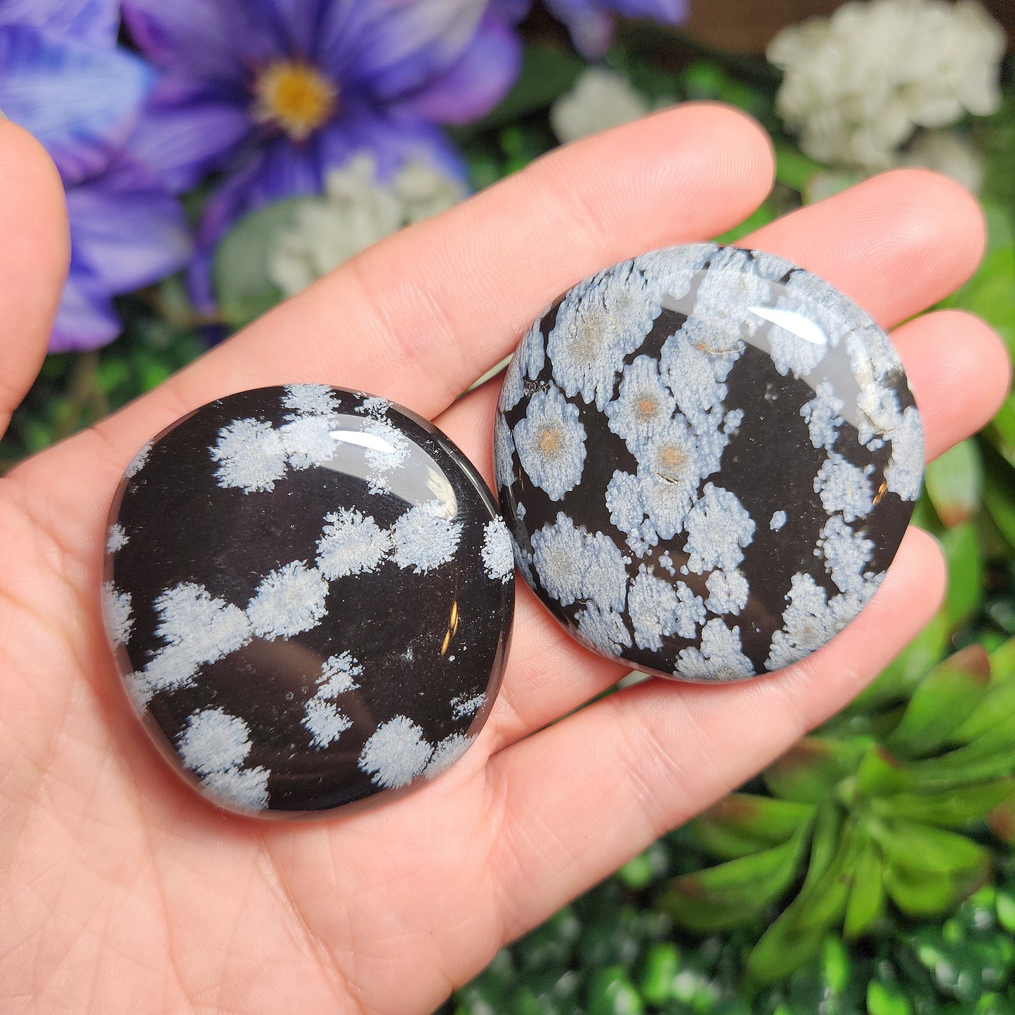 Snowflake Obsidian Palm Stone
