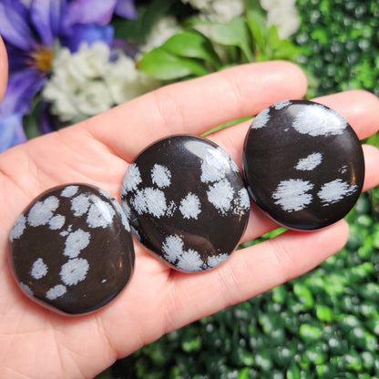 Snowflake Obsidian Palm Stone