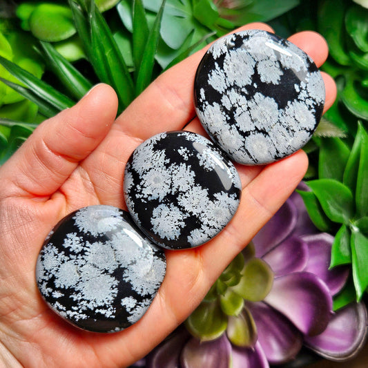 Snowflake Obsidian Palm Stone