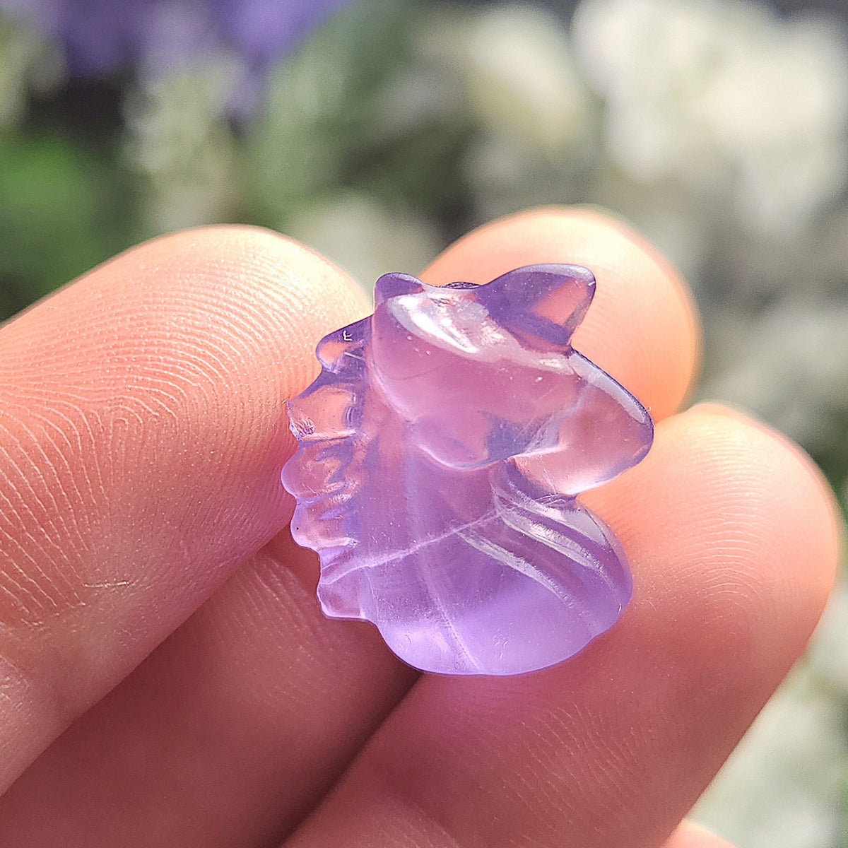 Mini Crystal Unicorn Gemstone Carving, Miniature Rainbow Fluorite Crystal Carving