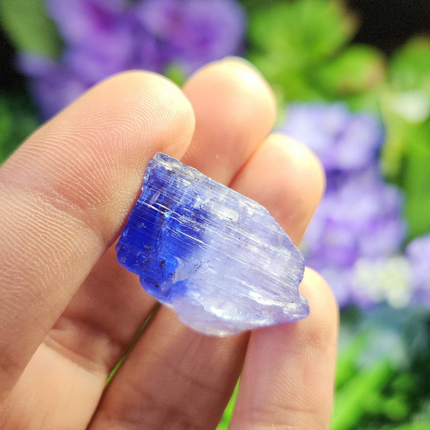 Tanzanite Crystal 7.65g, Etched Bicolor Tanzanite Gemstone, Tanzanite Crystal, Blue Purple Terminated Tanzanite