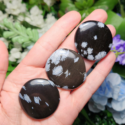 Snowflake Obsidian Palm Stone