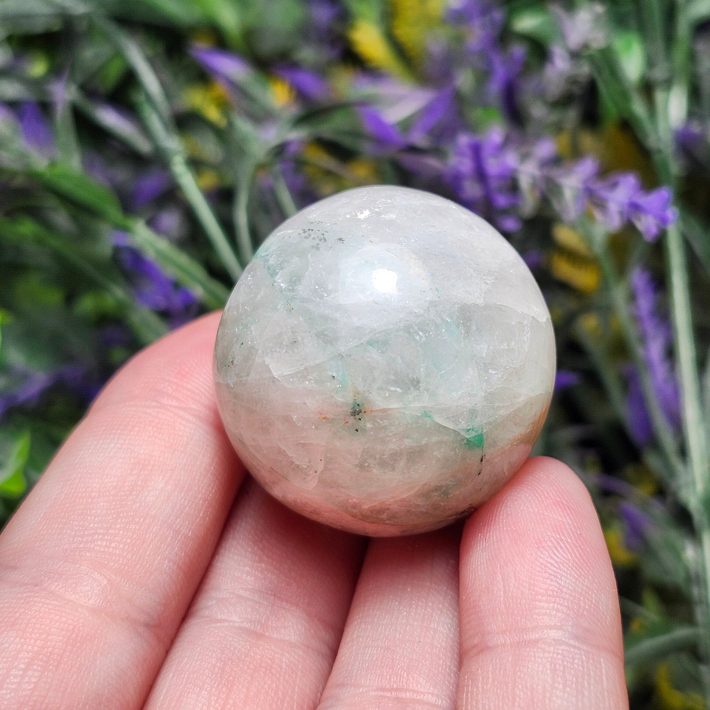 Chrysocolla in Quartz Sphere