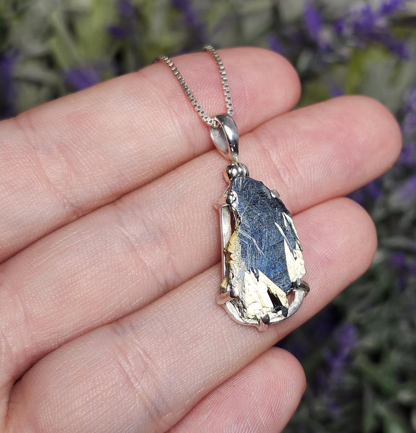 Hematite & Rutile Star Crystal Pendant, Hematite Rutile Crystal Necklace