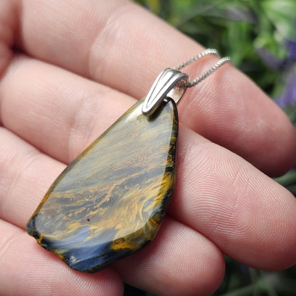Pietersite Crystal Pendant, Namibian Pietersite Sterling Silver Necklace