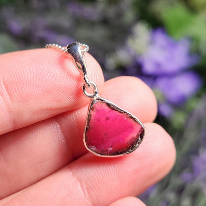 Pink Tourmaline Sterling Silver Pendant