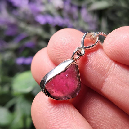 Pink Tourmaline Sterling Silver Pendant