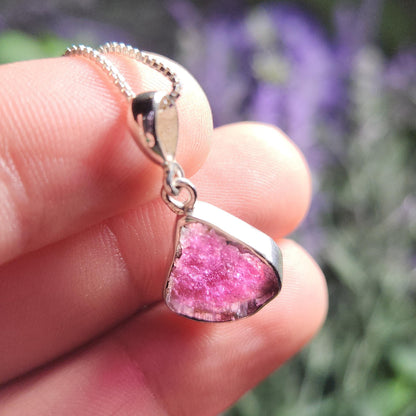 Pink Tourmaline Sterling Silver Pendant