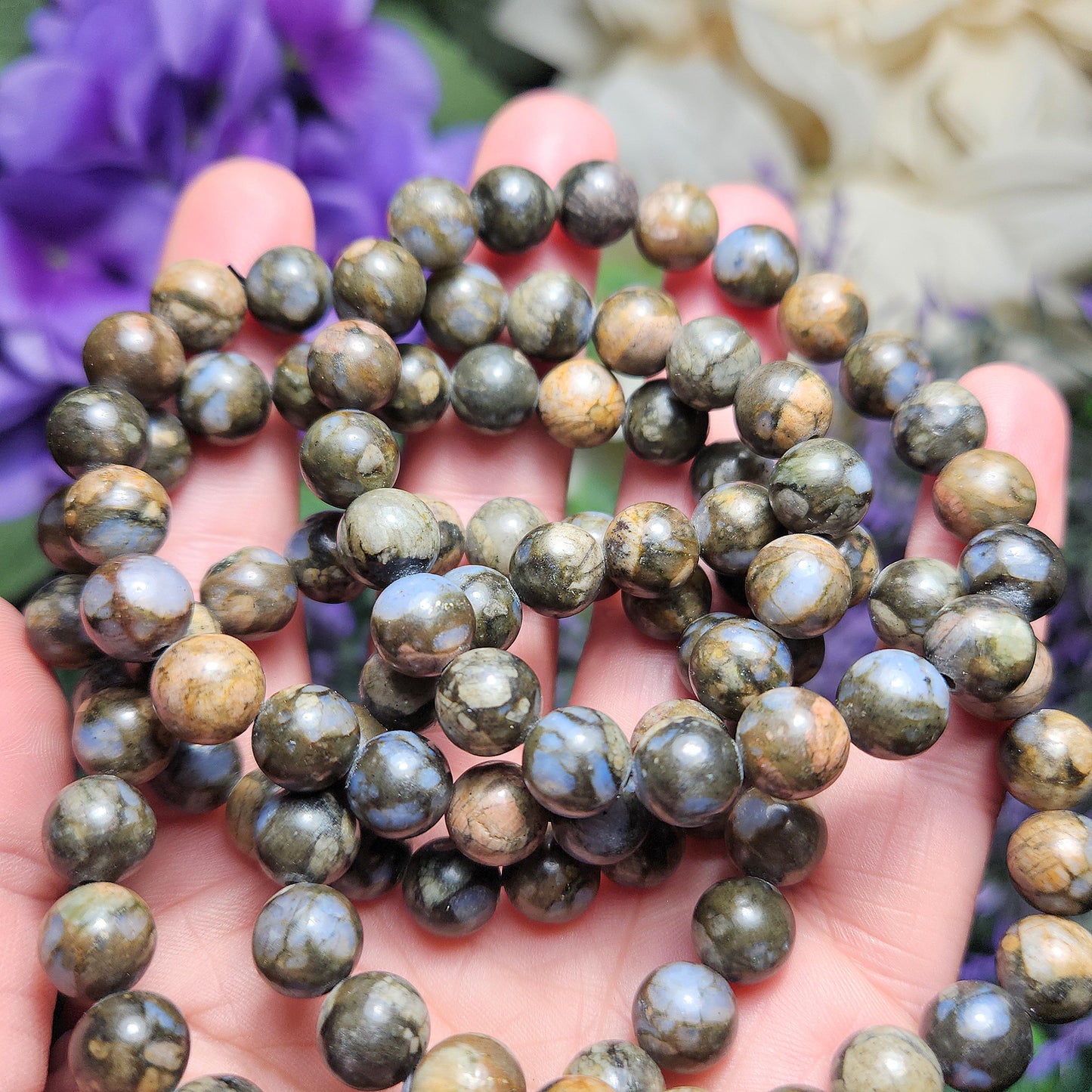 Que Sera Stone Bracelet / Glaucophane Bracelet / Que Sera / Que Sera Stone Jewelry / Beaded Bracelets / Glaucophane Beads / Que Sera Sera