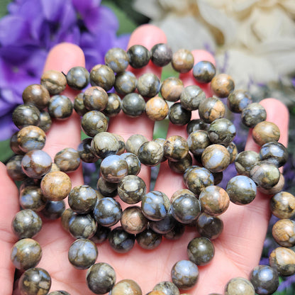 Que Sera Stone Bracelet / Glaucophane Bracelet / Que Sera / Que Sera Stone Jewelry / Beaded Bracelets / Glaucophane Beads / Que Sera Sera