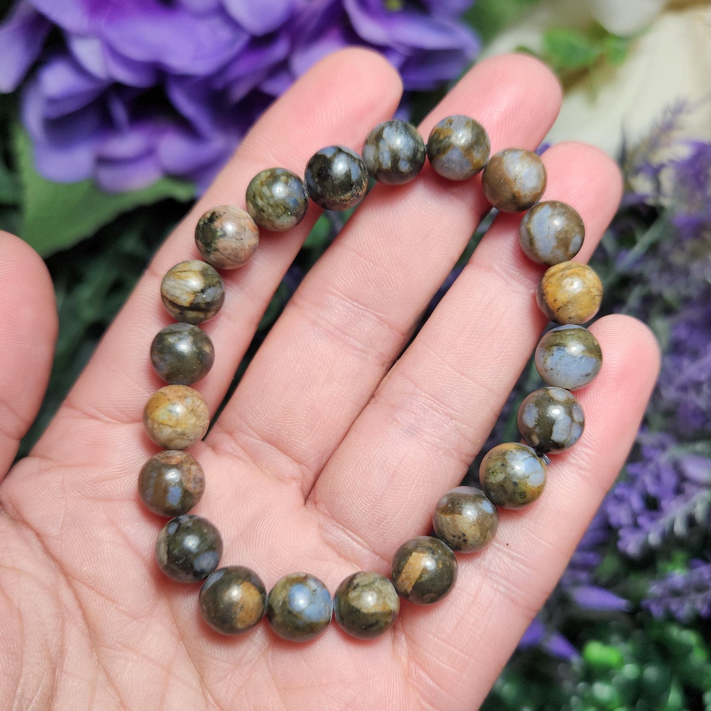 Que Sera Stone Bracelet / Glaucophane Bracelet / Que Sera / Que Sera Stone Jewelry / Beaded Bracelets / Glaucophane Beads / Que Sera Sera