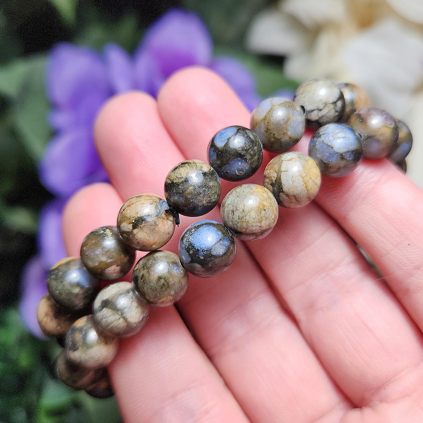 Que Sera Stone Bracelet / Glaucophane Bracelet / Que Sera / Que Sera Stone Jewelry / Beaded Bracelets / Glaucophane Beads / Que Sera Sera