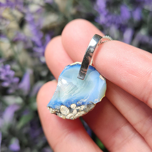 Blue Ghost Opal Pendant