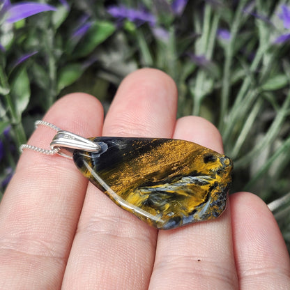 Pietersite Crystal Pendant, Namibian Pietersite Sterling Silver Necklace