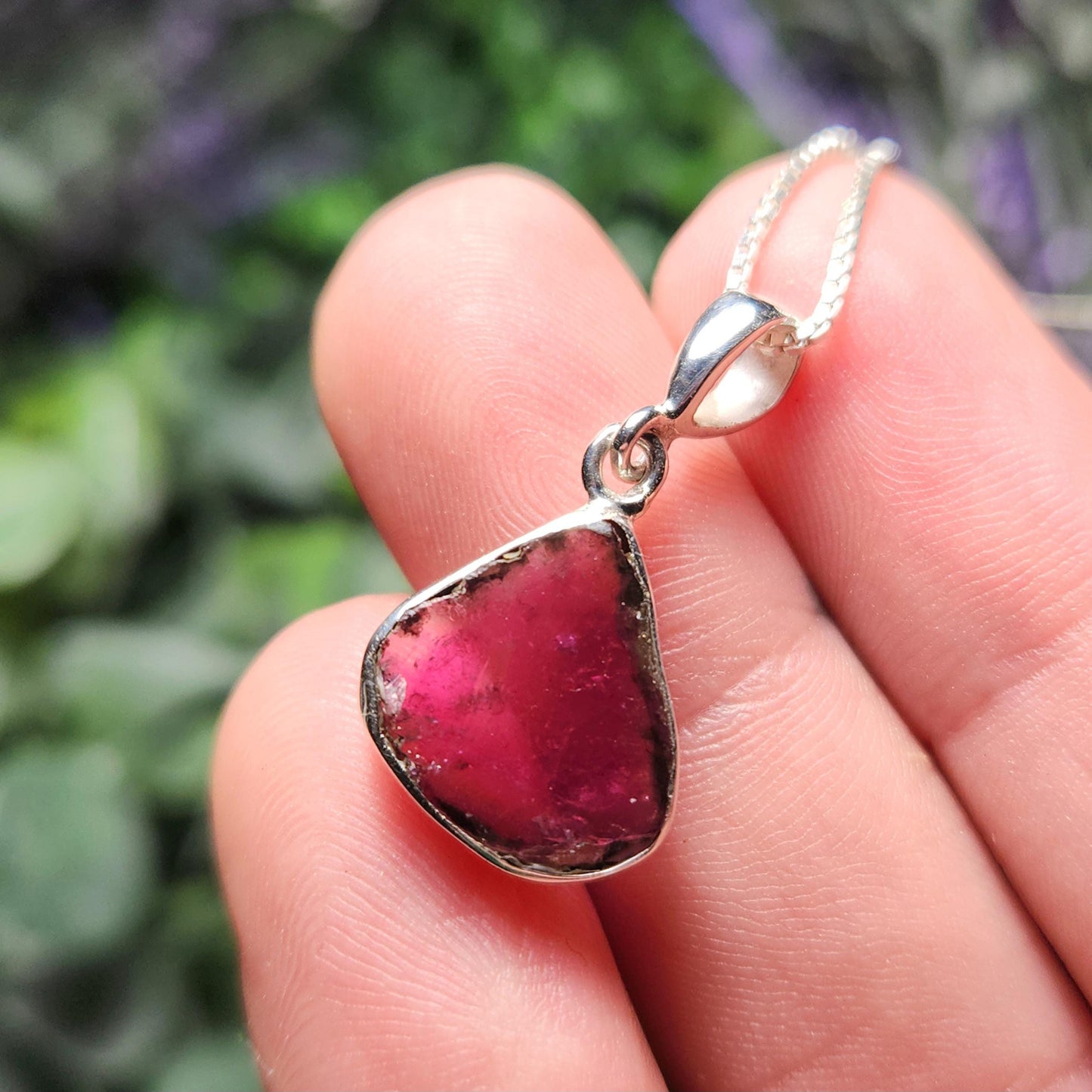 Pink Tourmaline Sterling Silver Pendant