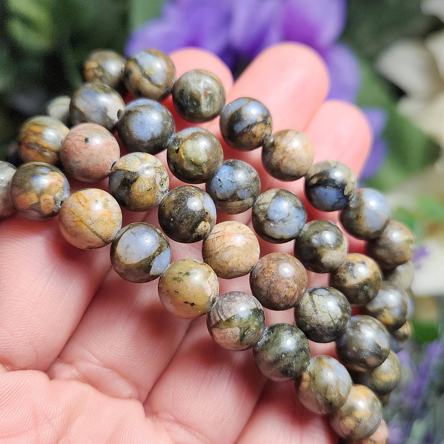 Que Sera Stone Bracelet / Glaucophane Bracelet / Que Sera / Que Sera Stone Jewelry / Beaded Bracelets / Glaucophane Beads / Que Sera Sera