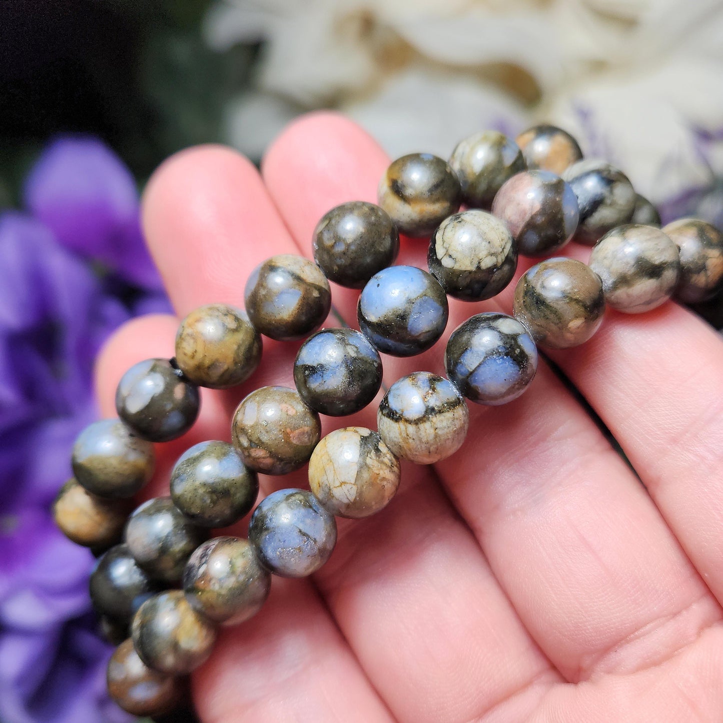 Que Sera Stone Bracelet / Glaucophane Bracelet / Que Sera / Que Sera Stone Jewelry / Beaded Bracelets / Glaucophane Beads / Que Sera Sera