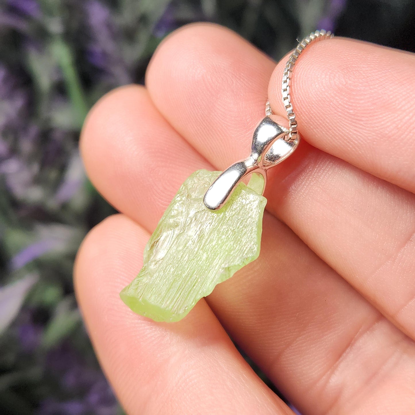 Etched Peridot Pendant