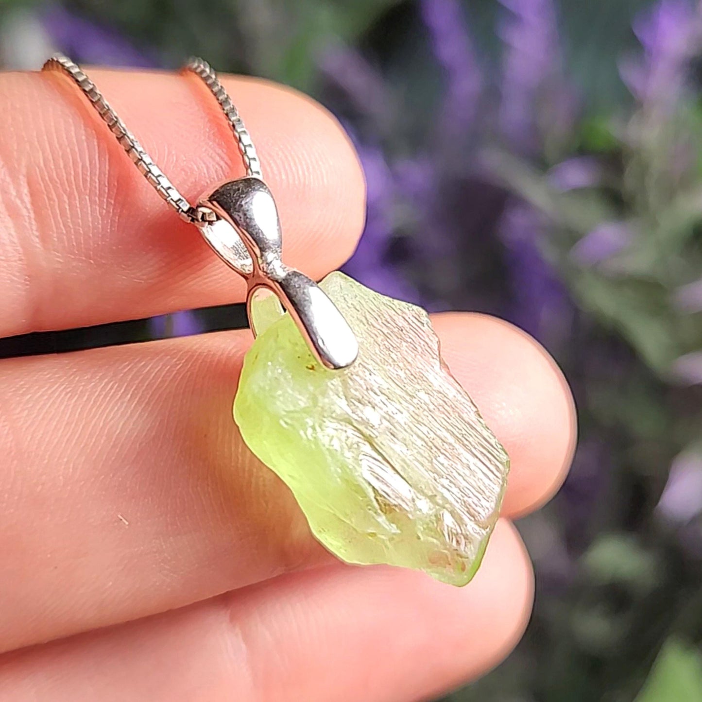 Etched Peridot Pendant