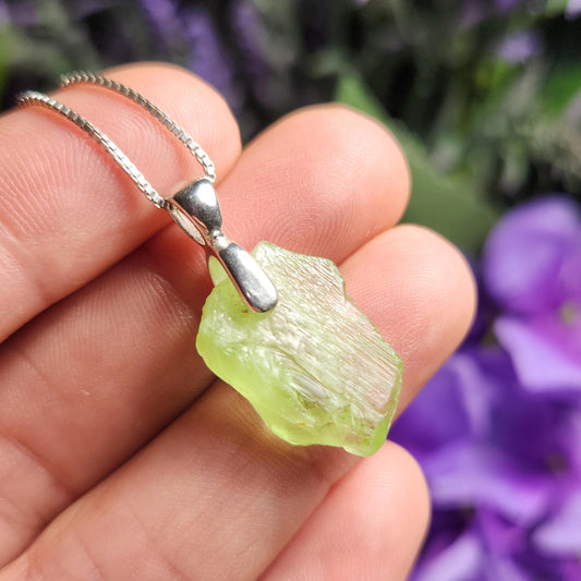 Etched Peridot Pendant