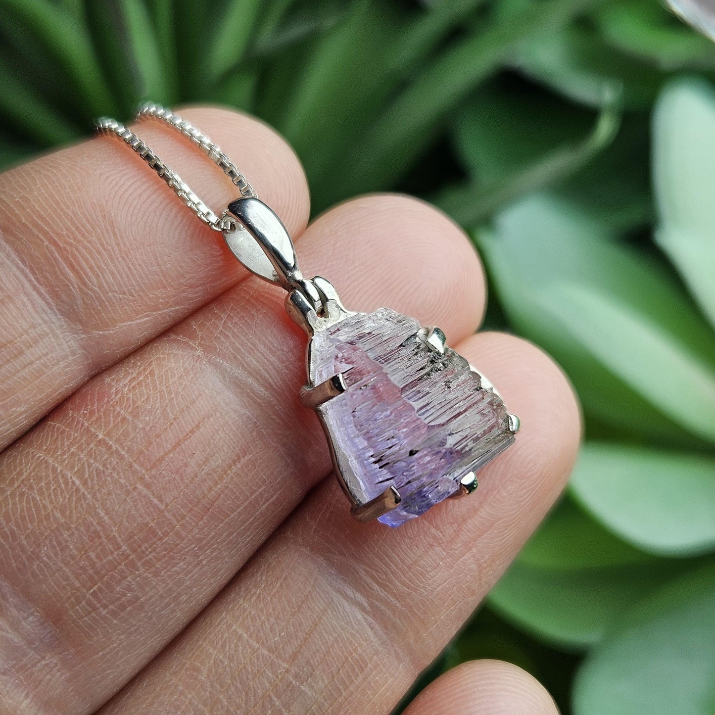 Tanzanite Pendant, Sterling Silver Terminated Tanzanite Necklace