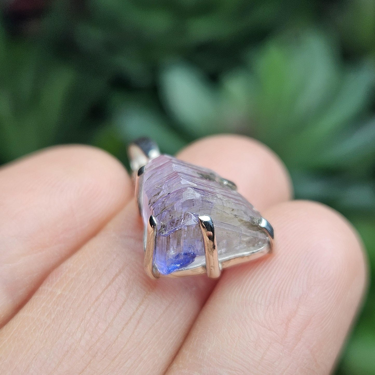 Tanzanite Pendant, Sterling Silver Terminated Tanzanite Necklace