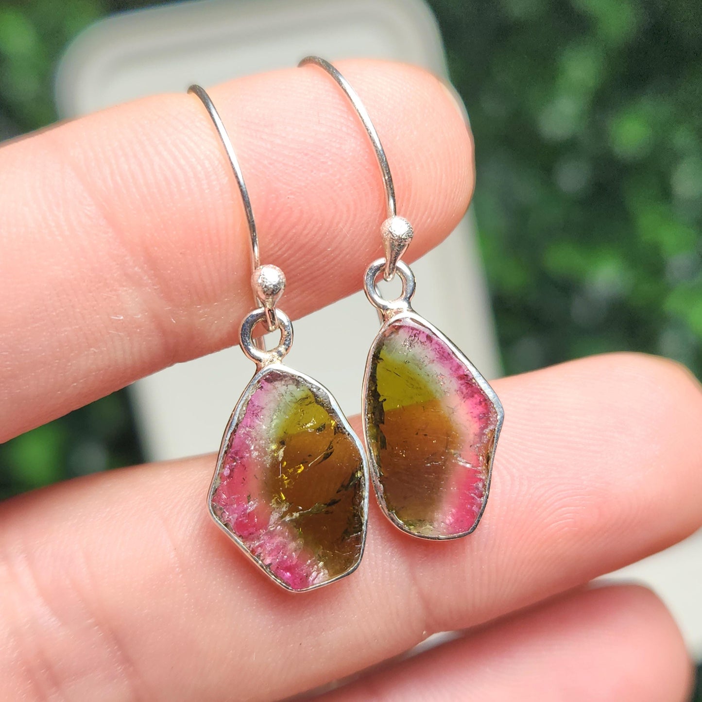 Watermelon Tourmaline Earrings