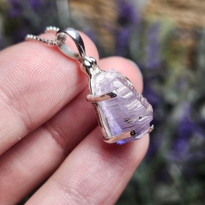 Tanzanite Pendant, Sterling Silver Terminated Tanzanite Necklace