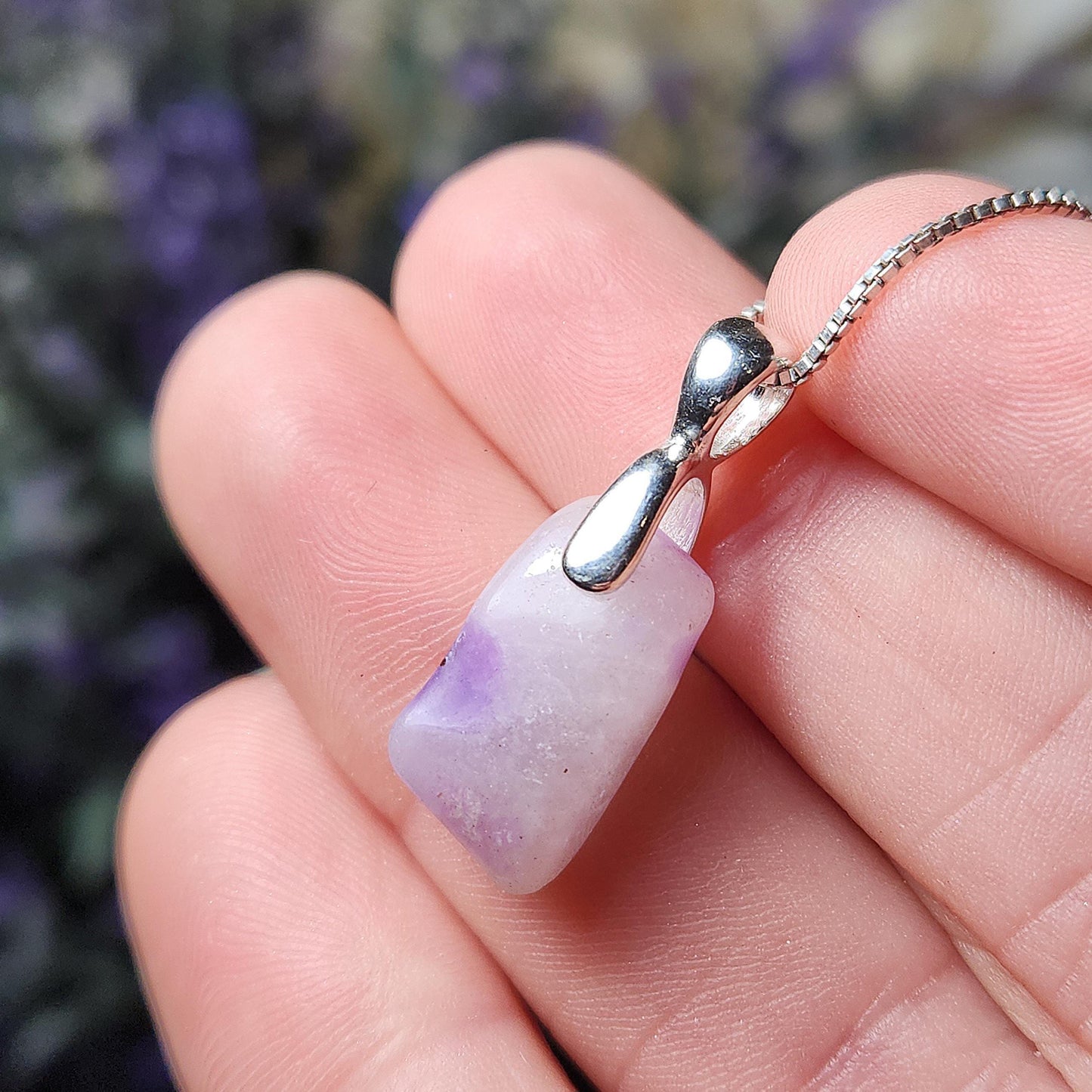 Gel Sugilite Crystal Pendant, Sterling Silver Polished Sugilite Necklace