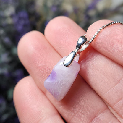 Gel Sugilite Crystal Pendant, Sterling Silver Polished Sugilite Necklace