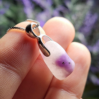 Gel Sugilite Crystal Pendant, Sterling Silver Polished Sugilite Necklace