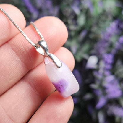Gel Sugilite Crystal Pendant, Sterling Silver Polished Sugilite Necklace