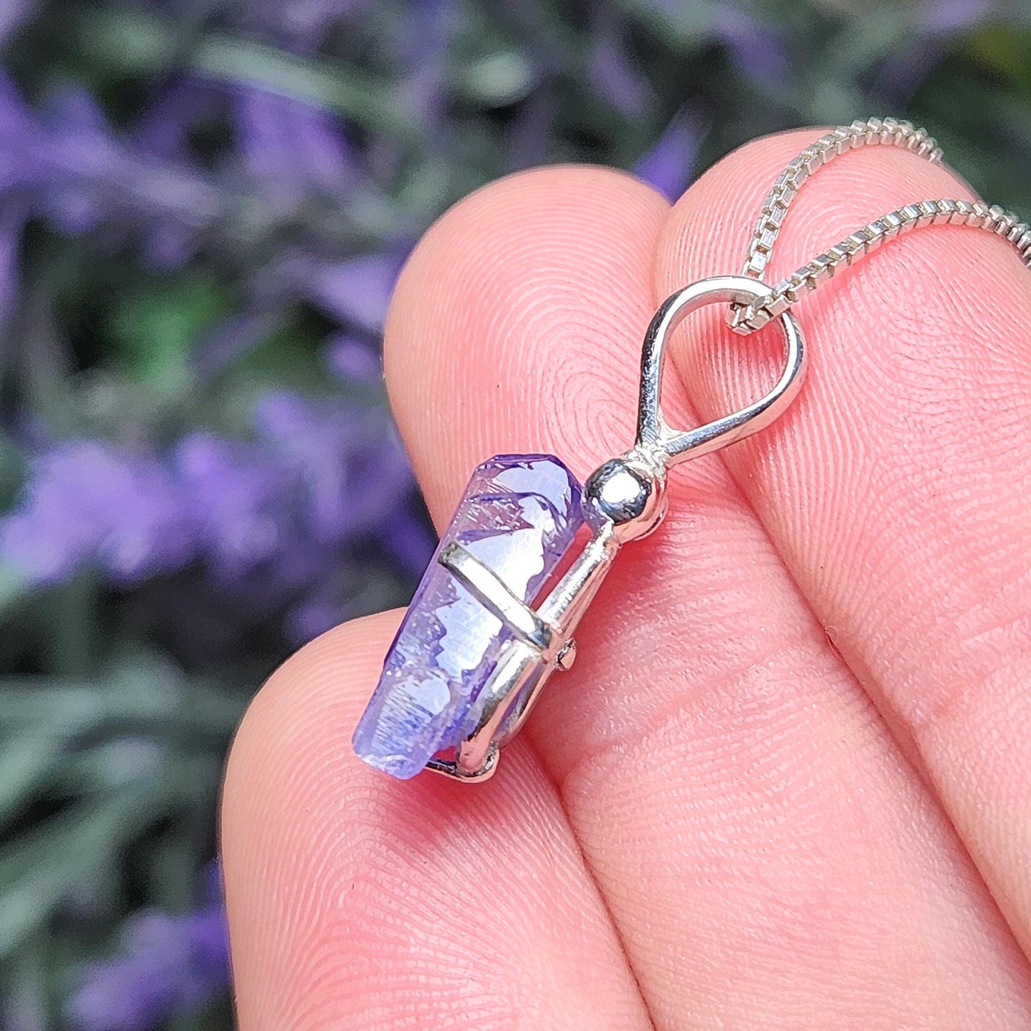 Tanzanite Sterling Silver Pendant, Bicolor Tanzanite Necklace