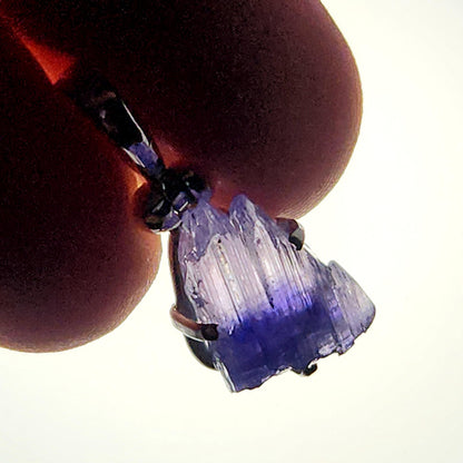 Tanzanite Sterling Silver Pendant, Bicolor Tanzanite Necklace