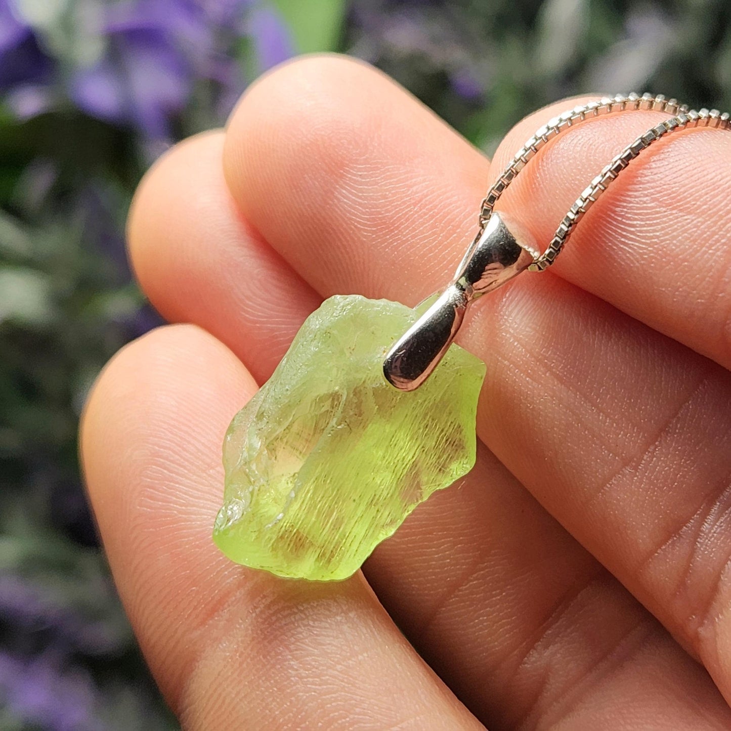 Etched Peridot Pendant