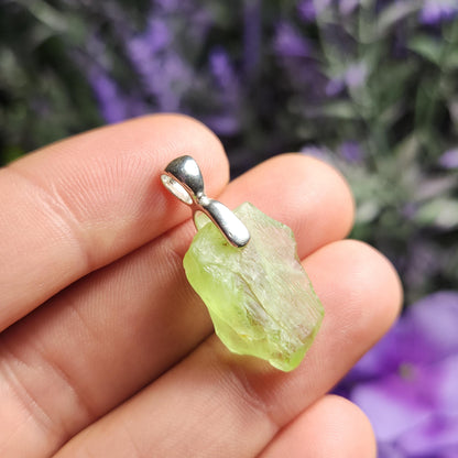 Etched Peridot Pendant