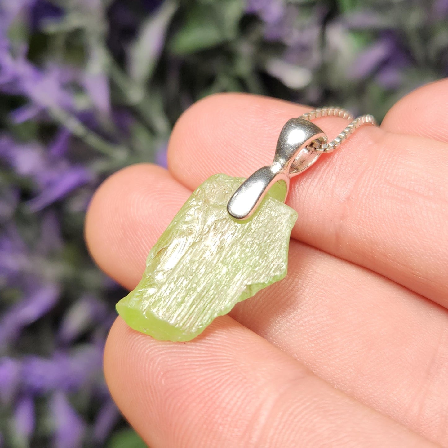 Etched Peridot Pendant
