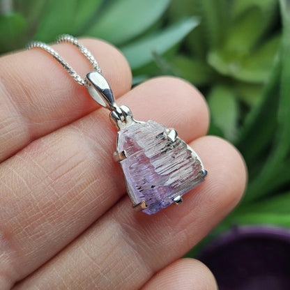 Tanzanite Pendant, Sterling Silver Terminated Tanzanite Necklace