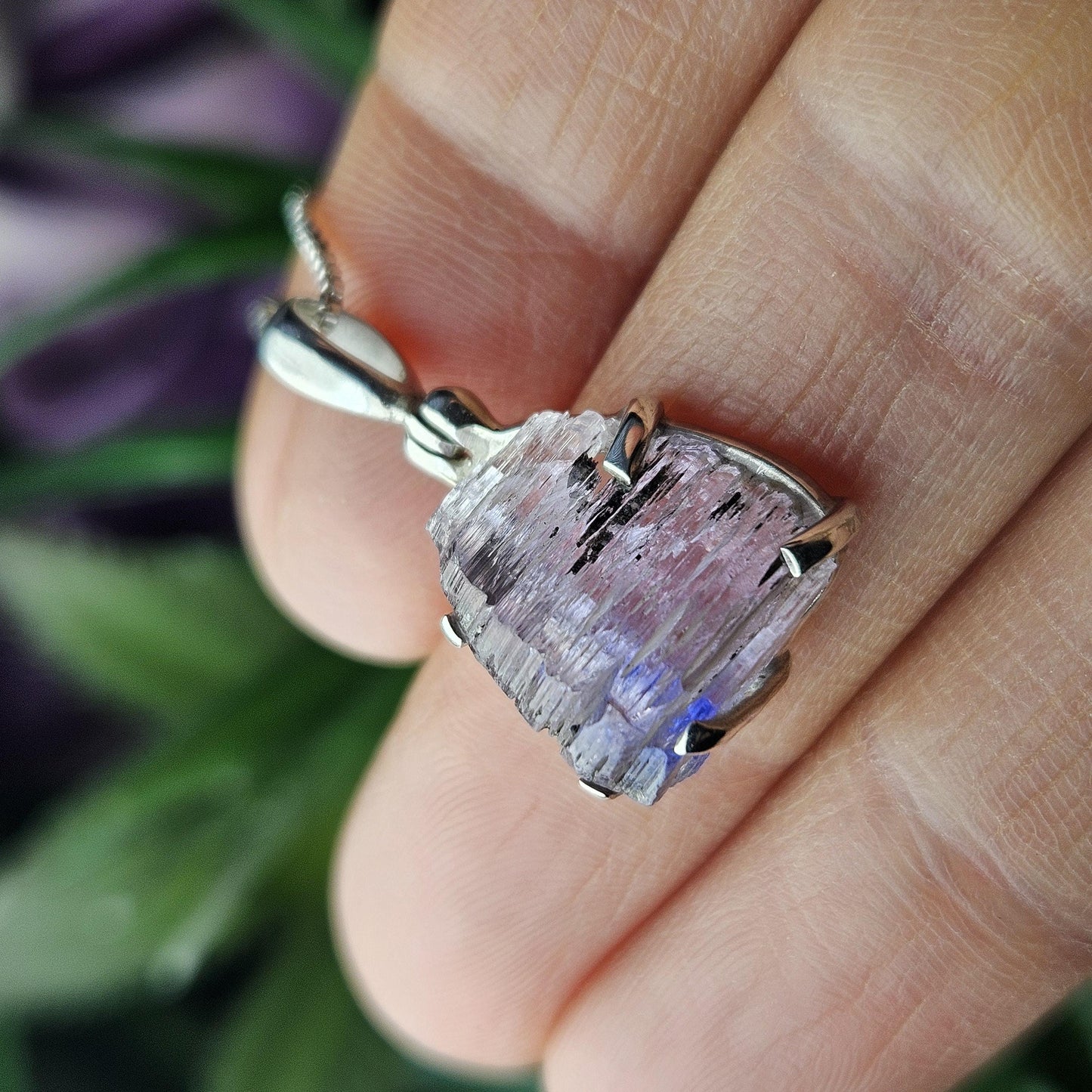 Tanzanite Pendant, Sterling Silver Terminated Tanzanite Necklace