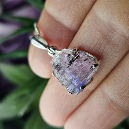 Tanzanite Pendant, Sterling Silver Terminated Tanzanite Necklace