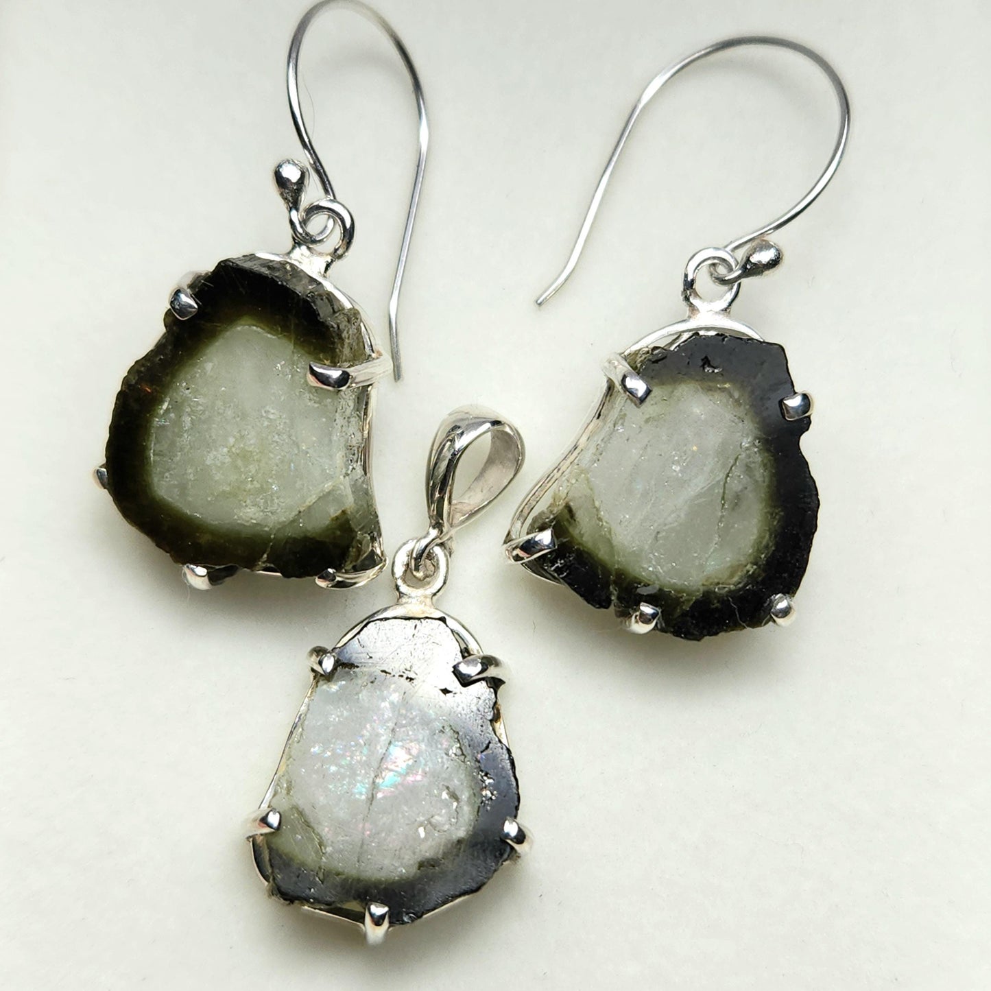 Tourmaline Slice Jewelry Set