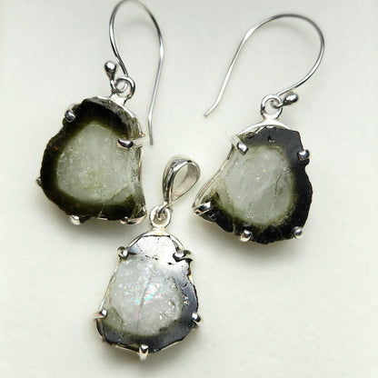 Tourmaline Slice Jewelry Set