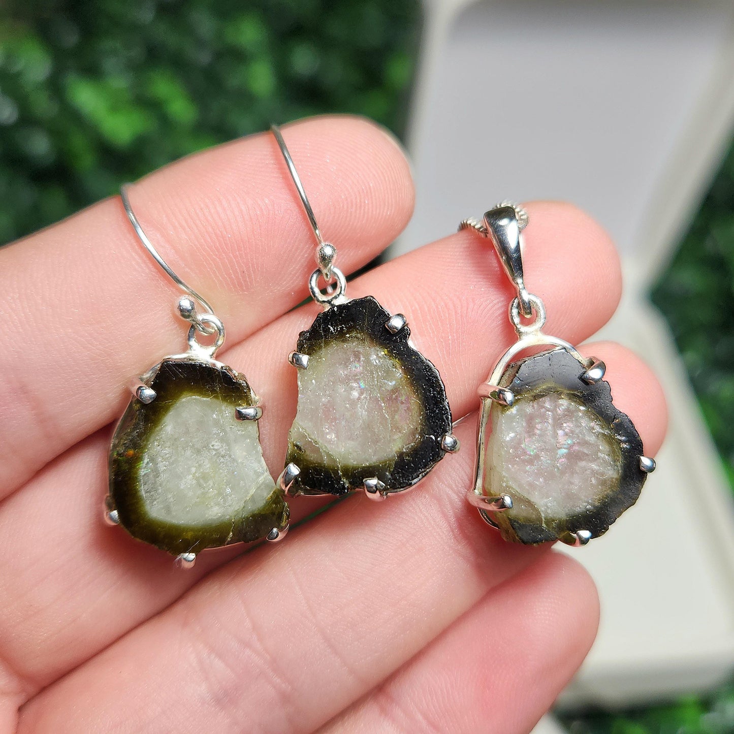 Tourmaline Slice Jewelry Set