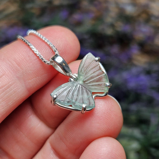 Blue Tourmaline Butterfly Pendant