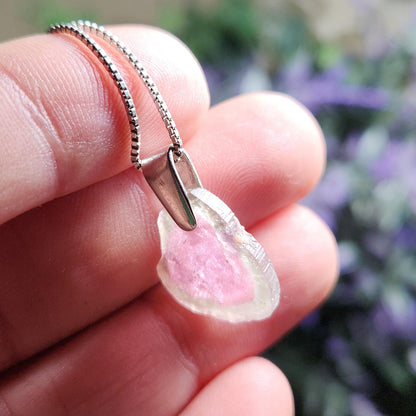 Watermelon Tourmaline Pendant, Brazilian Tourmaline Necklace