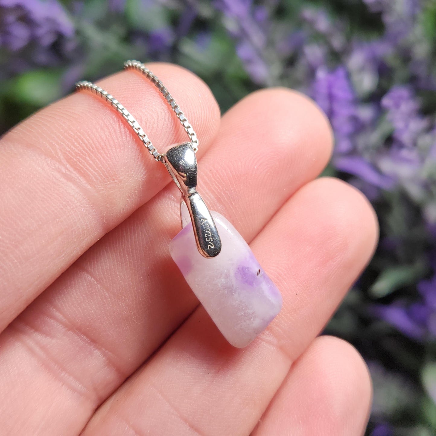 Gel Sugilite Crystal Pendant, Sterling Silver Polished Sugilite Necklace