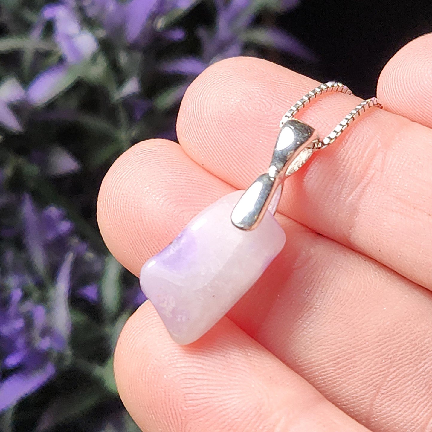 Gel Sugilite Crystal Pendant, Sterling Silver Polished Sugilite Necklace