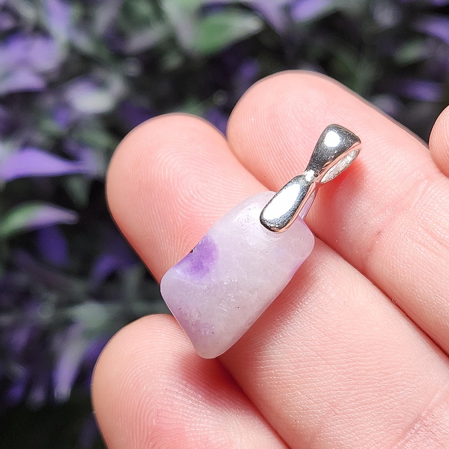 Gel Sugilite Crystal Pendant, Sterling Silver Polished Sugilite Necklace