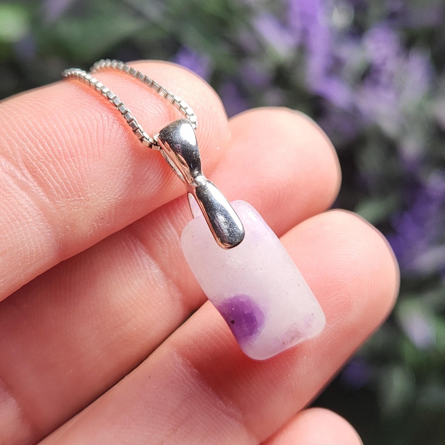 Gel Sugilite Crystal Pendant, Sterling Silver Polished Sugilite Necklace